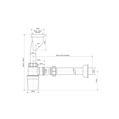 Сифон для писсуара McAlpine 32х40/50 мм вертикальный без выпуска (HC2PO-40) - фото 2