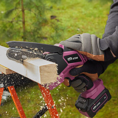 Мини-пила цепная аккумуляторная КМ АТОМ 18 В 4" шаг 1/4" паз 1,1 мм 32 звена без АКБ и ЗУ (CMCS-181) - фото 10