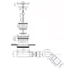 Сифон для душевого поддона McAlpine 1 1/2х40/50 мм проточный слив d90 мм с выпуском d110 мм с соединением 40/50 мм (HC2730LCP-NRV) - фото 2