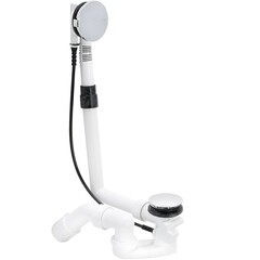 Изображение товара Сифон для ванны Viega Multiplex Visign 1 1/2x50 мм регулируемый полуавтомат с выпуском d70 мм с переливом с соединением 40/50 мм (101909)