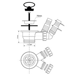 Выпуск для мойки McAlpine 1 1/2 хром (MRSKW2-WM) - фото 2