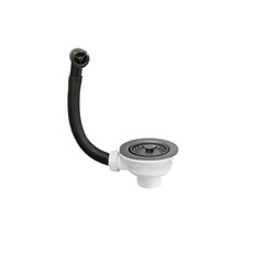 Выпуск для мойки McAlpine 3 1/2 с переливом черный матовый (OF2-113S-MLB) - фото 1