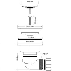 Выпуск для мойки McAlpine 3 1/2 хром (MRSKW7E) - фото 2