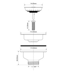 Выпуск для мойки McAlpine 3 1/2 черный матовый (MRSKW7-MLB) - фото 2