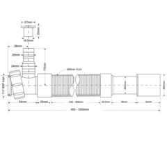 Сифон для мойки McAlpine 1 1/2х40/50 мм с соединением 40/50 мм (MRMF2W) - фото 2
