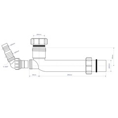 Соединение для сифона McAlpine 1 1/2х40 мм с отводом (HC12-40CWM) - фото 2