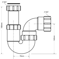 Сифон для мойки 2' McAlpine без выпуска с соединением 50 мм (5259) - фото 2