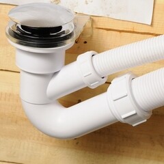 Сифон для ванны McAlpine 1 1/2х50 мм регулируемый полуавтомат с выпуском d70 мм клик-клак с переливом с соединением 50 мм (MRB4CB) - фото 3