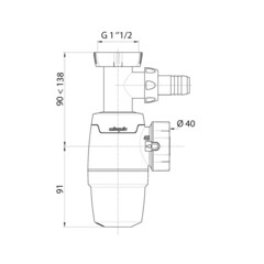 Сифон для мойки Wirquin Neo 1 1/2х40/50 мм без выпуска с отводом (30987074) - фото 2