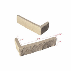 Искусственный камень угловой White Hills Альтен Брик бежевый (22 шт.=1,47 пог.м) - фото 3