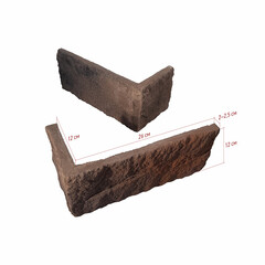 Искусственный камень угловой White Hills Йоркшир темно-коричневый (14 шт.=1,89 пог.м) - фото 3