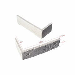 Искусственный камень угловой White Hills Кельн Брик белый (44 шт. = 3,4 пог.м) - фото 3