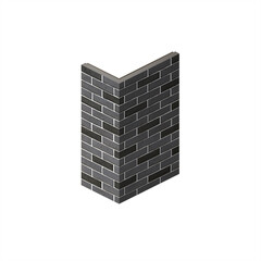 Искусственный камень угловой White Hills Терамо Брик черный (18 шт.=1,21 пог.м) - фото 1