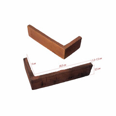 Искусственный камень угловой White Hills Терамо Брик коричнево-медный (18 шт.=1,21 пог.м) - фото 3