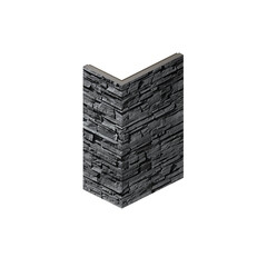 Изображение товара Искусственный камень угловой White Hills Фьорд Лэнд угольно-черный (18 шт.=1,8 пог.м)