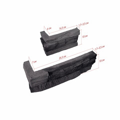 Искусственный камень угловой White Hills Фьорд Лэнд черно-серый (18 шт. = 1,8 пог.м) - фото 4