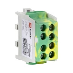 Клемма на 4 провода EKF PROxima 2,5-25 кв.мм с двойным винтом желто-зеленая (ksr-2.25-2.16-y-green) - фото 1