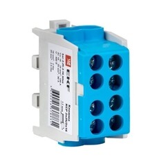 Клемма на 4 провода EKF PROxima 2,5-25 кв.мм с двойным винтом синяя (ksr-2.25-2.16-blue) - фото 1