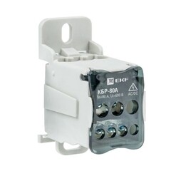 Изображение товара Блок распределительный EKF PROxima на DIN-рейку и монтажную панель 50х70х33 мм 690 В IP20 80 А (plc-kbr80)