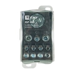 Блок распределительный EKF PROxima на DIN-рейку и монтажную панель 52х98х53 мм 690 В IP20 400 А (plc-kbr400) - фото 2