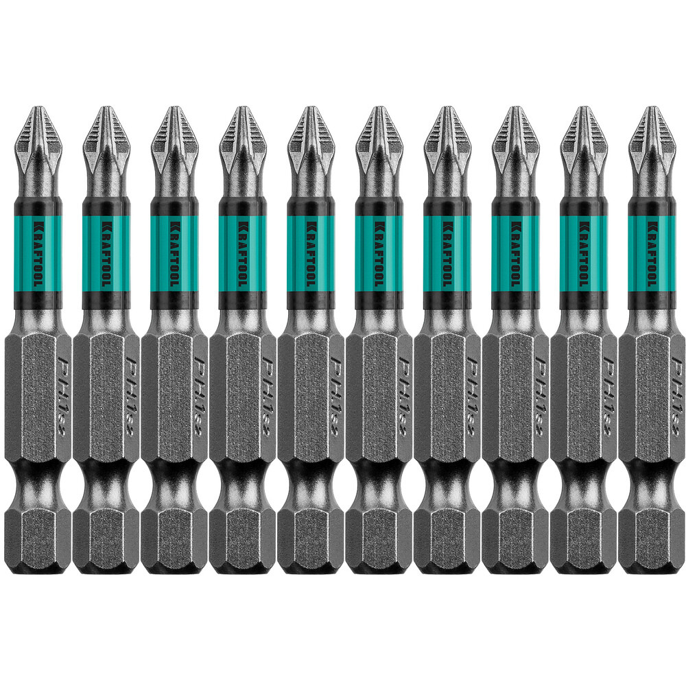 Изображение товара Биты Kraftool OPTIMUM 26122-1-50-10 PH1 магнитные 50 мм 10 шт