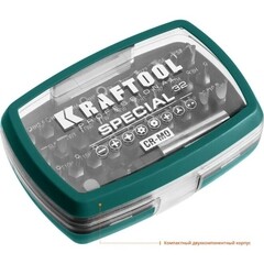 Набор бит Kraftool Special-32 (2610-H32) PH/PZ/SL/TORX 25 мм с адаптером (32 шт.) - фото 3