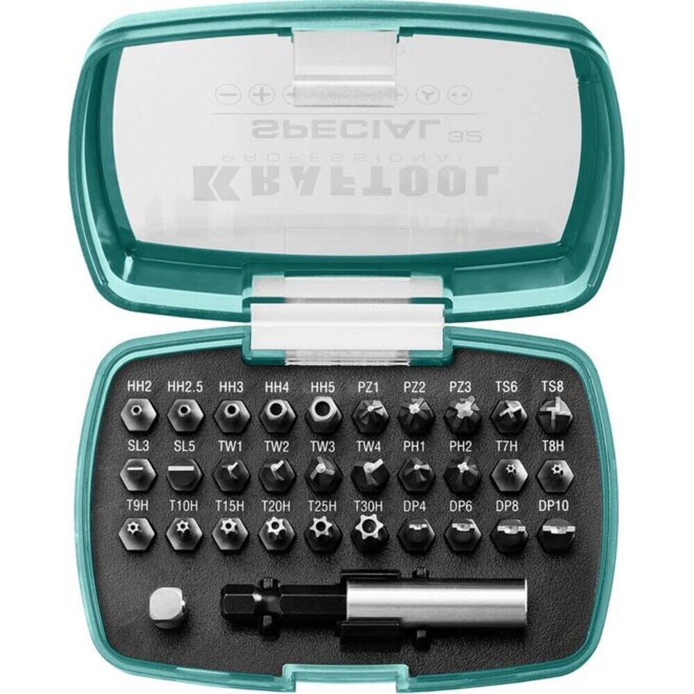 Изображение товара Набор бит Kraftool Special-32 (2610-H32) PH/PZ/SL/TORX 25 мм с адаптером (32 шт.)