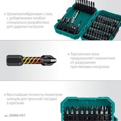 Набор бит Kraftool Impact-51 (26066-H51) PH/PZ/SL/TORX 25/50 мм ударных (51 шт.) - фото 9