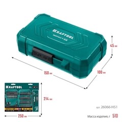 Набор бит Kraftool Impact-51 (26066-H51) PH/PZ/SL/TORX 25/50 мм ударных (51 шт.) - фото 6