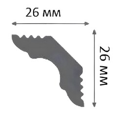 Плинтус потолочный из пенополистирола 26х26х2000 мм под натяжной потолок Плинтэкс E 26/26 - фото 2