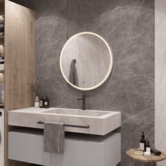 Зеркало с подсветкой круглое 80 см бесконтактный сенсор с функцией антизапотевания Continent Lua Led (ЗЛП5033) - фото 4