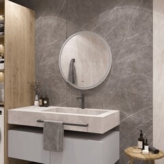 Зеркало с подсветкой круглое 80 см бесконтактный сенсор с функцией антизапотевания Continent Lua Led (ЗЛП5033) - фото 3