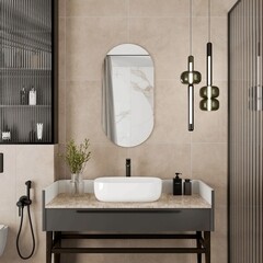 Зеркало с подсветкой овальное 45х90 см с сенсорным включением Continent Capsula Led (ЗЛП5030) - фото 6