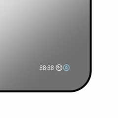 Зеркало с подсветкой прямоугольное 80х70 см с часами Continent Caseiro Led (ЗЛП5053) - фото 9