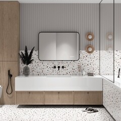 Зеркало с подсветкой прямоугольное 100х70 см с часами Continent Caseiro Led (ЗЛП5054) - фото 5