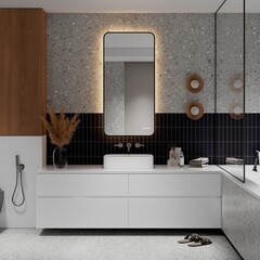 Зеркало с подсветкой прямоугольное 60х120 см с часами Continent Caseiro Led (ЗЛП5052) - фото 3