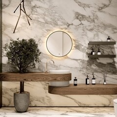 Зеркало с подсветкой круглое 60 см бесконтактный сенсор Continent Solar Led (ЗЛП5046) - фото 4