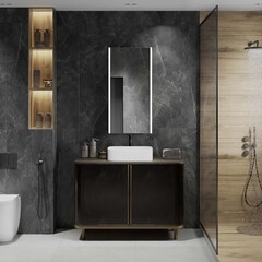 Зеркало с подсветкой прямоугольное 50х100 см с сенсорным включением Continent Novo Led (ЗЛП5042) - фото 5