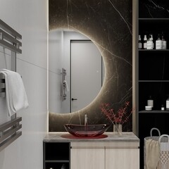 Зеркало с подсветкой фигурное 80х120 см с сенсорным включением Continent Luminora Led (ЗЛП5039) - фото 9