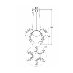 Люстра светодиодная подвесная Freya Haut 84 Вт 4000К 25 кв.м (FR10024PL-L84W) - фото 2