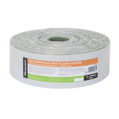 Изображение товара Лента демпферная кромочная для полов КМ Эксперт самоклеящаяся с фартуком 6х100 мм 12 м