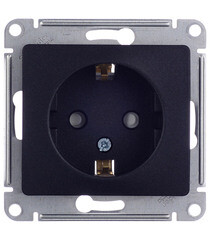 Розетка Systeme Electric Glossa встраиваемая антрацит со шторками (GSL000745) - фото 1