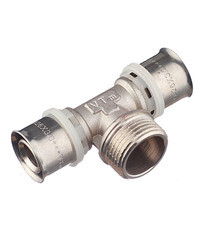 Изображение товара Тройник VALTEC (VTm.233.N.260626) 26(пресс) х 1 НР(ш) х 26(пресс)