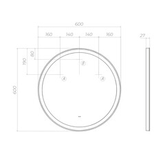 Зеркало с подсветкой круглое 60 см бесконтактный сенсор Vigo Cosmo Comfort 600 (138) - фото 2