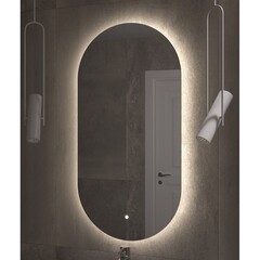 Зеркало с подсветкой овальное 50х100 см бесконтактный сенсор Vigo Spin Comfort 500 (137) - фото 3