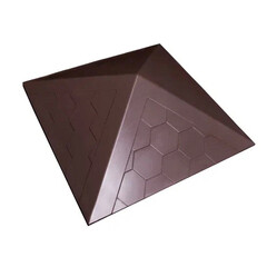 Колпак на столб 390х390 мм коричневый чешуя