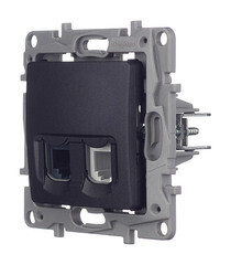 Розетка компьютерная/ телефонная Legrand Etika встраиваемая антрацит RJ11/ RJ45 (672652) - фото 5