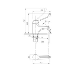 Смеситель для раковины ПСМ Профсан локтевой хром (548077) - фото 2