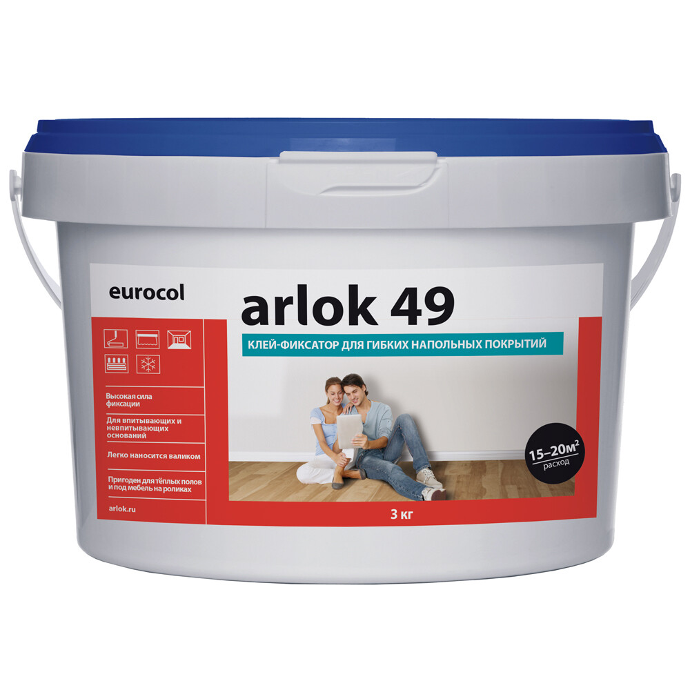 

Клей акриловый для гибких напольных покрытий Arlok 49 3 кг, Бежевый