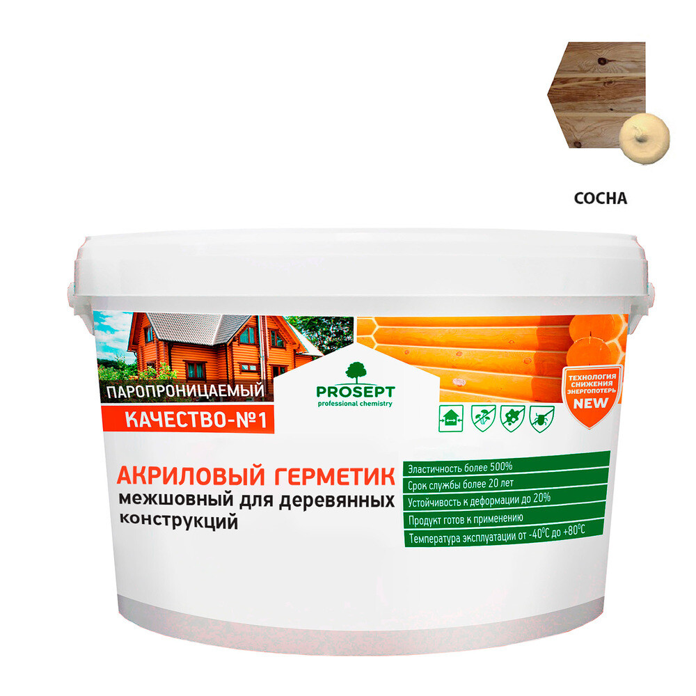 

Герметик шовный для дерева Prosept сосна 3 кг, Бежевый
